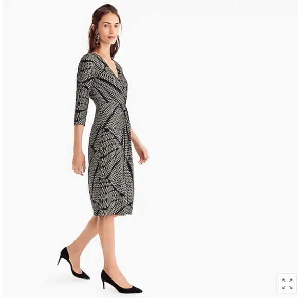NWT J.Crew Black Khaki Silk Twist-front dress 12 - Picture 4 of 5
